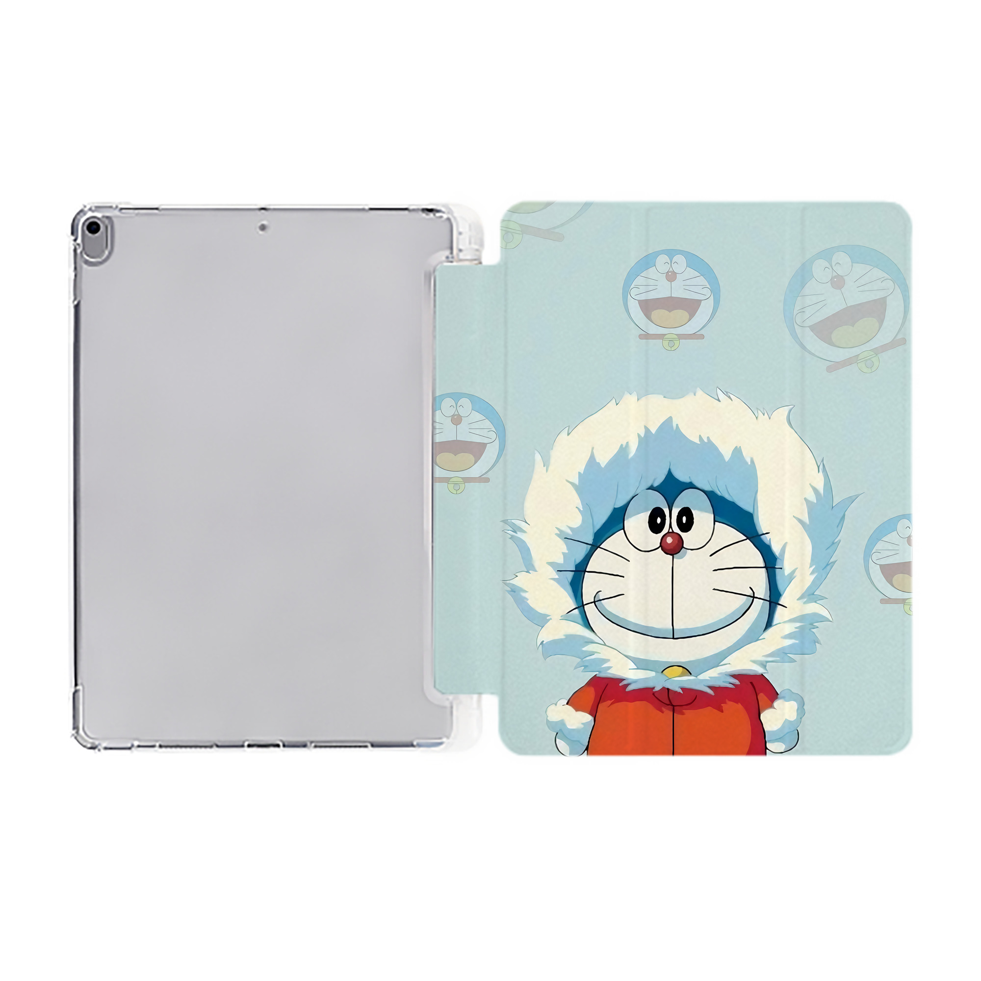 （画像用） ドラえもん Doraemon IPad ケース ペン収納付き 三つ折りスタンド PUレザー×シリコン 対応機種9.5/10.5/10.9インチ